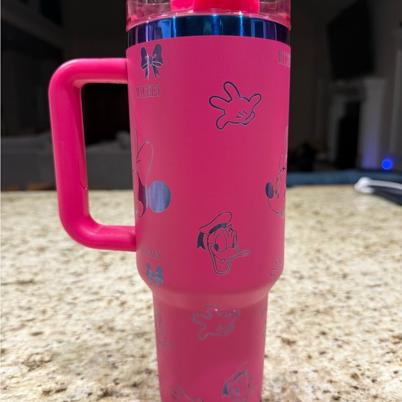 Stanley Hot Pink Drinkware with Mickey Mouse Custom Design - Picture 2 of 3